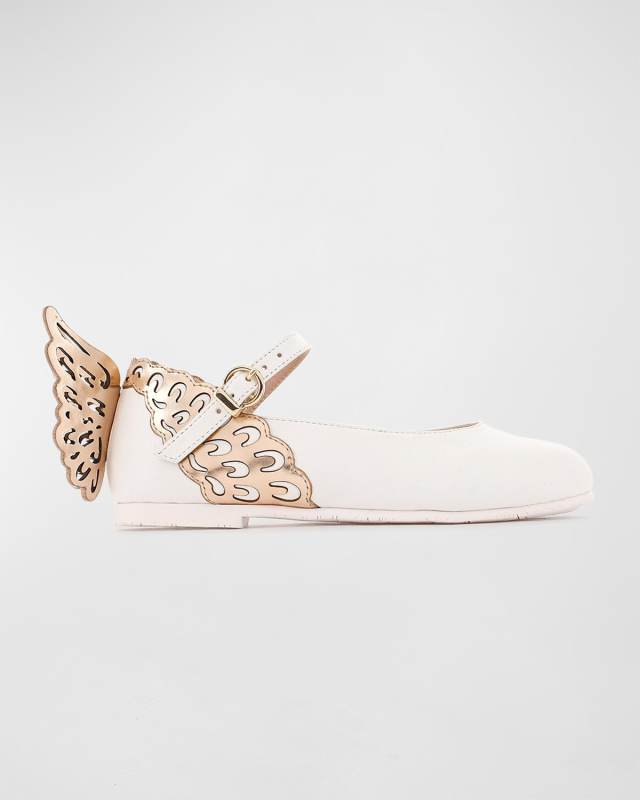 Girl's Evangeline Leather Butterfly-Wing Flats, Babies/Toddlers/Kids