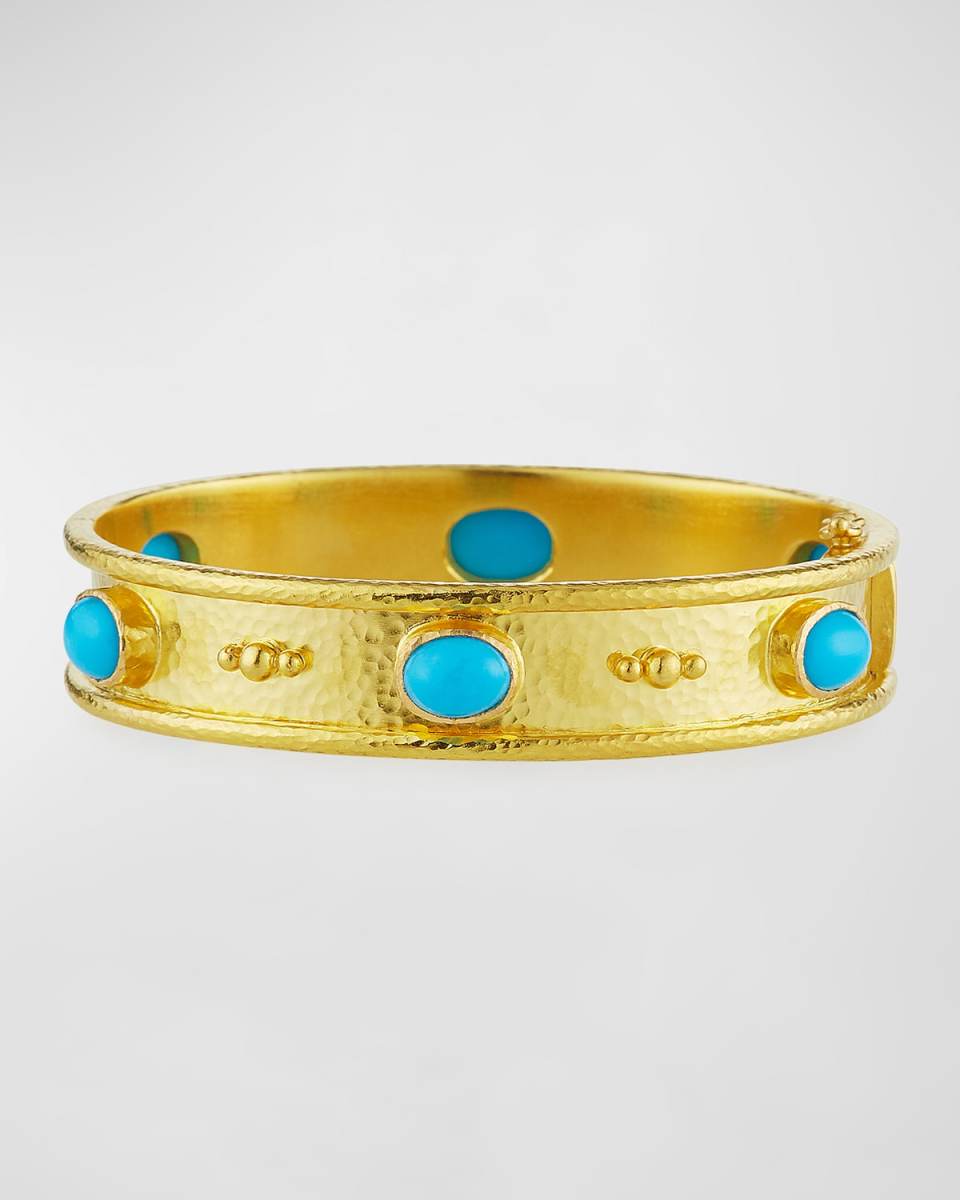 19K Gold Turquoise Cabochon Bangle