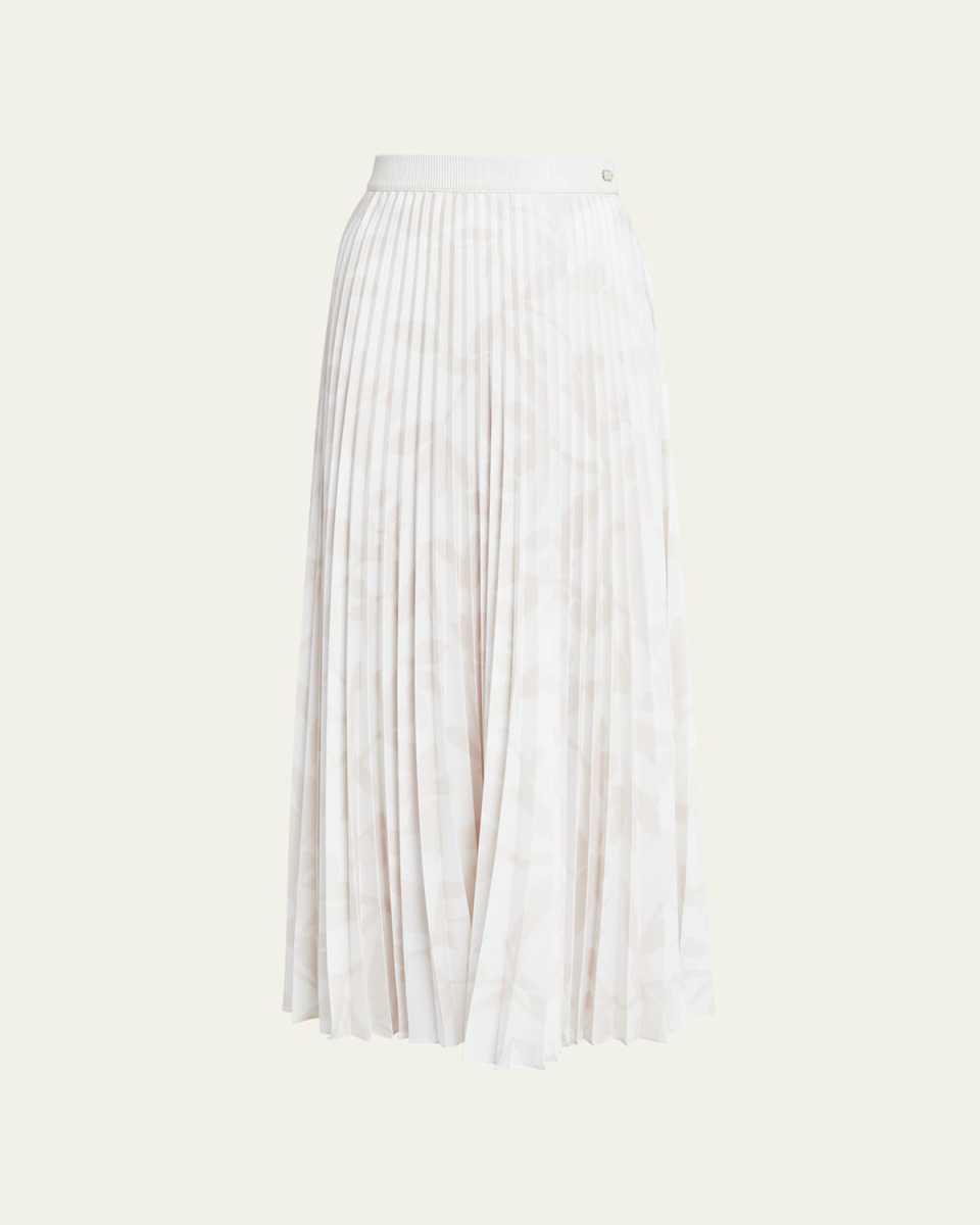 Printed Pleated Maxi Skirt