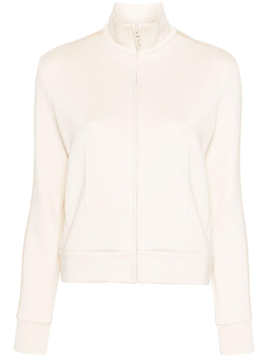 stripe-detail zip-up sweatshirt