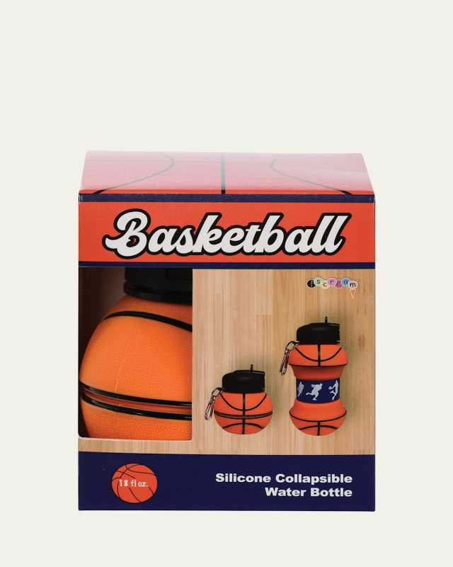 Kid's Basketball Silicone Collapsible Water Bottle