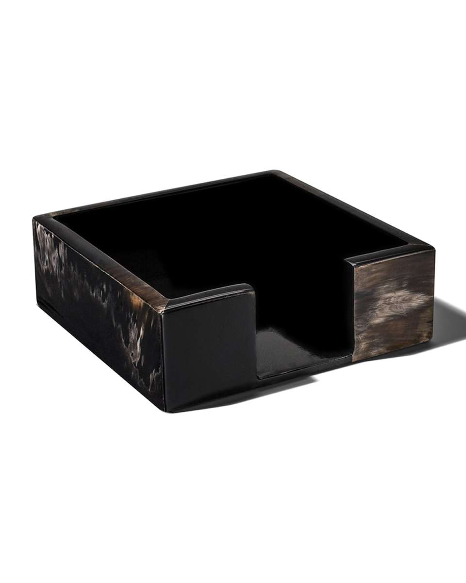 Horn Veneer Small Cocktail Napkin Holder