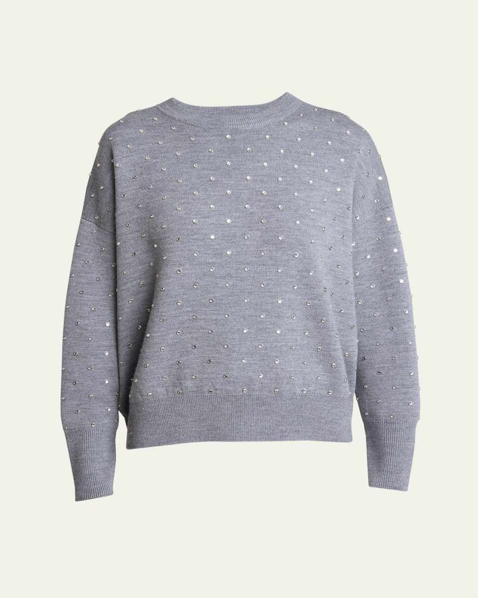 Crystal Studded Wool Sweater