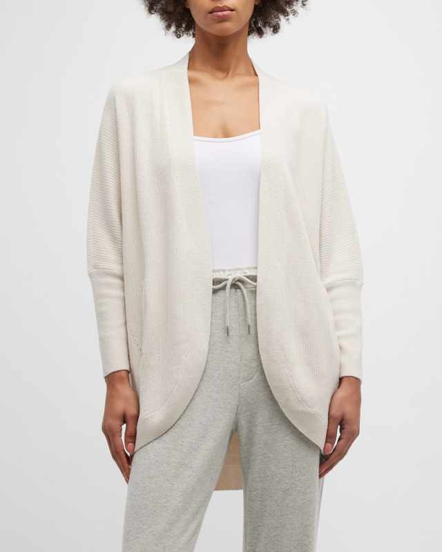 Ribbed Open-Front Cocoon Cardigan