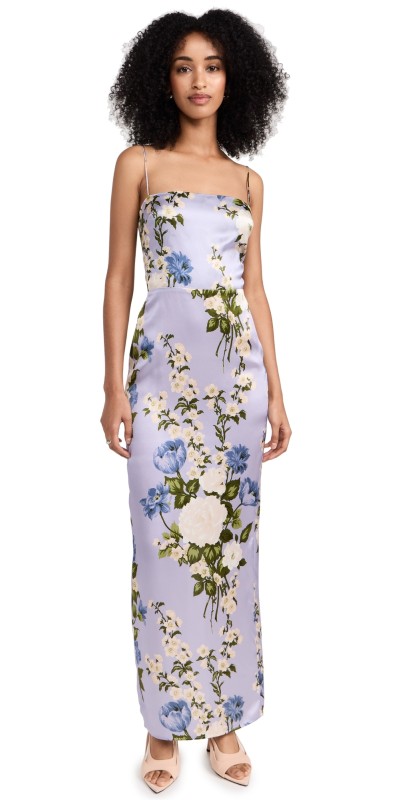 Reformation Frankie Silk Dress Garden Soiree