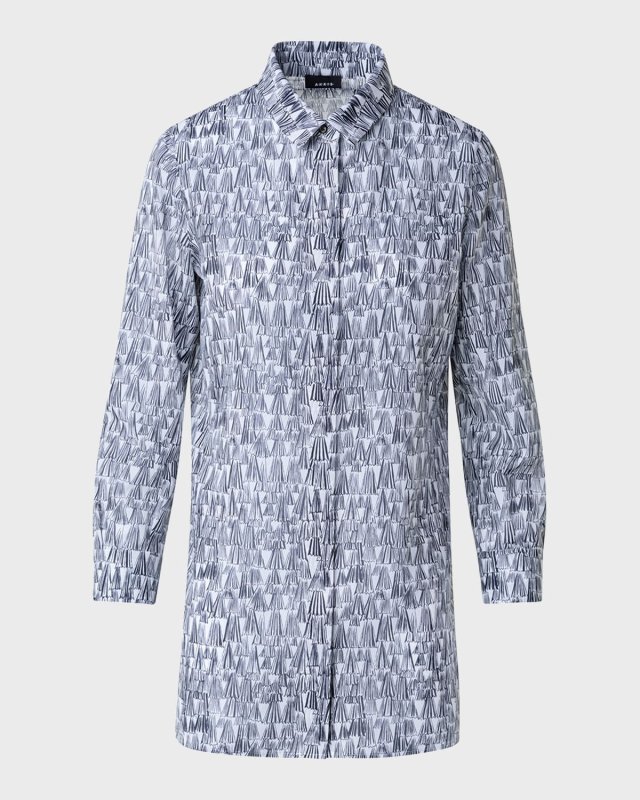 Asagao Print Cotton Voile Tunic Blouse