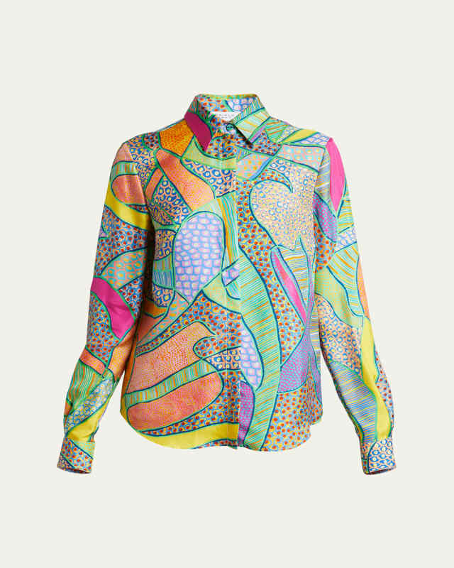 Henri Patterned Button-Front Shirt