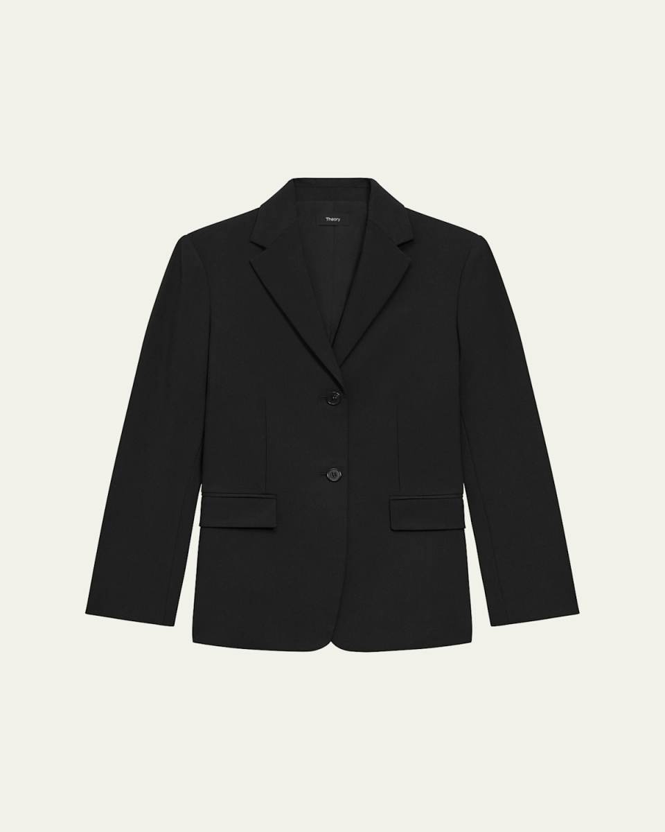 Traceable Wool Slim Single-Breasted Blazer