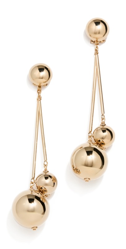 Carolina Herrera Double Gold Ball Earrings Gold