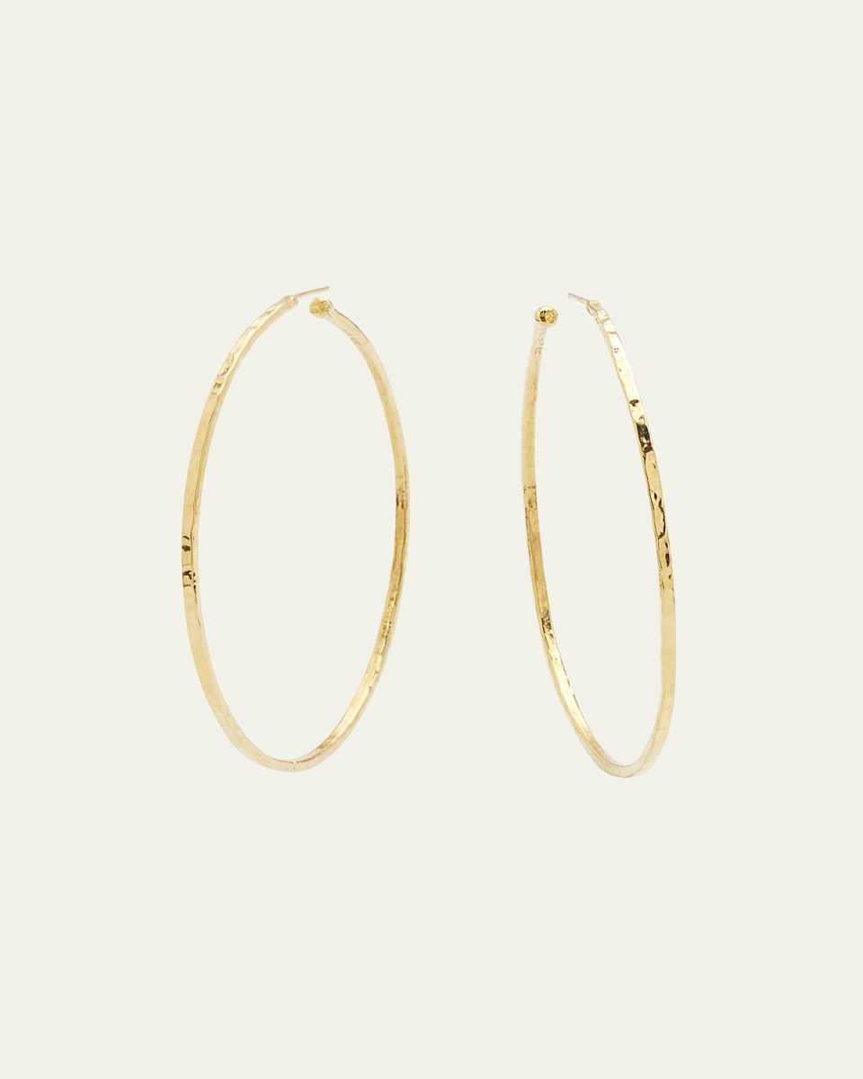 Medium Hammered Bangle Hoop Earrings