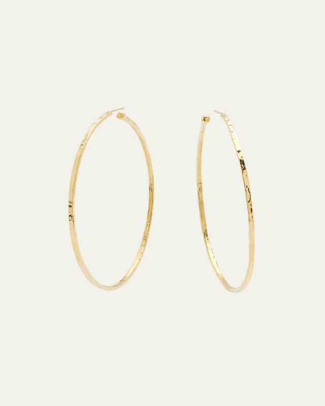 Medium Hammered Bangle Hoop Earrings