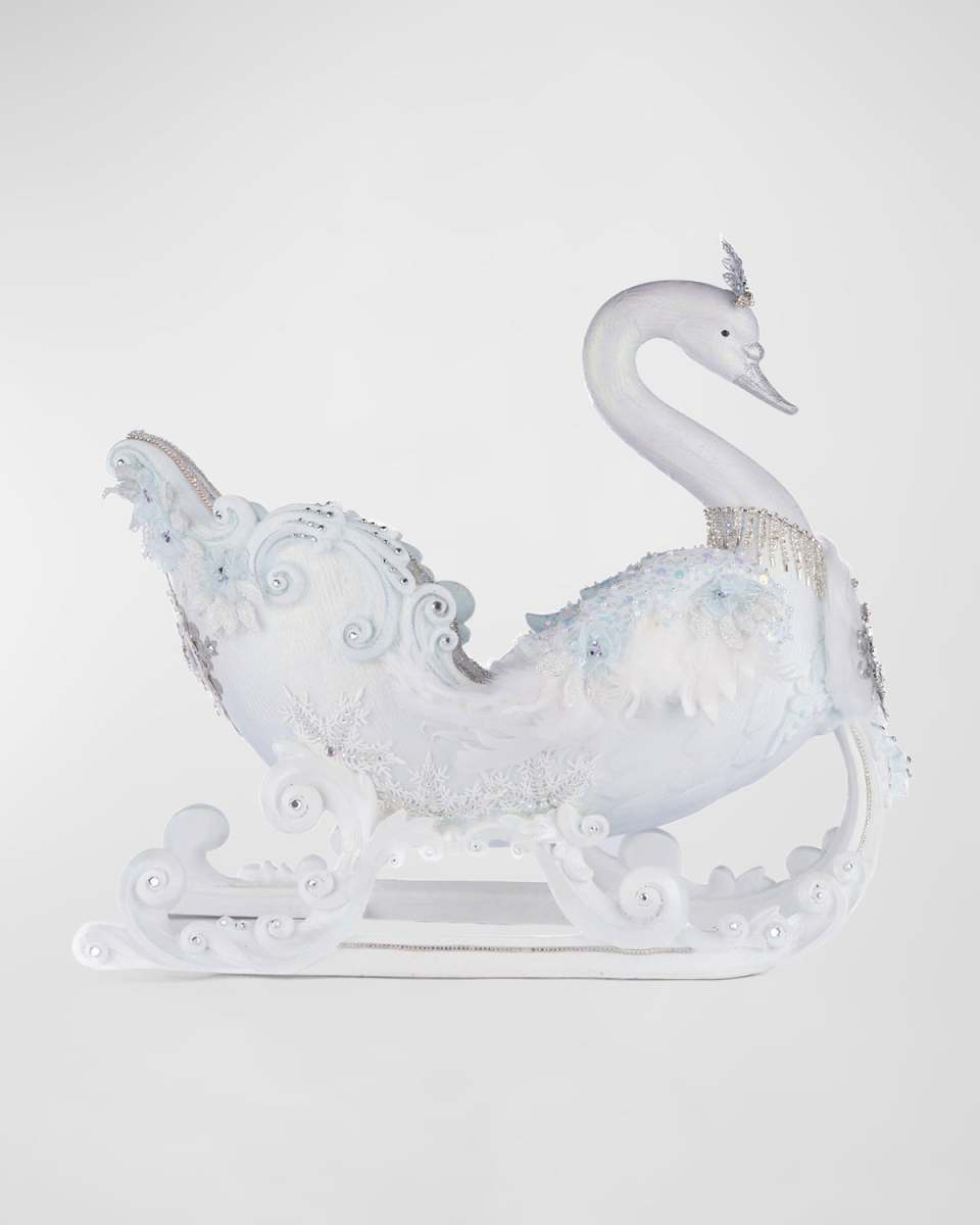 Dazzling Swan Sleigh Christmas Decor