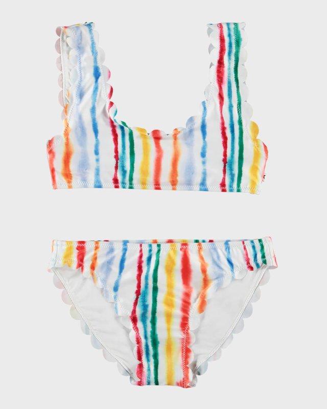 Girl's Nolina Scallop-Trim Bikini, Size 3T-6