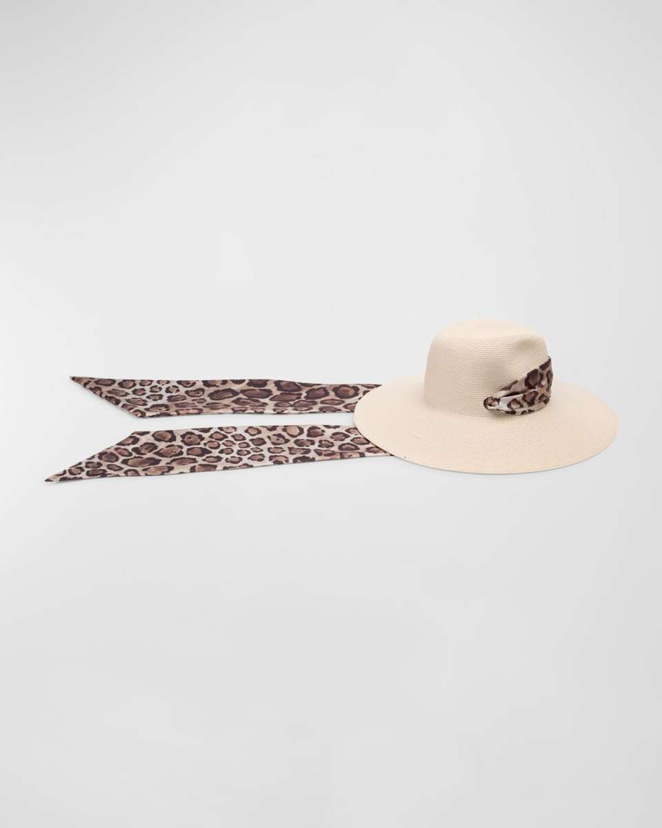 Cassidy Packable Hat with Leopard Scarf