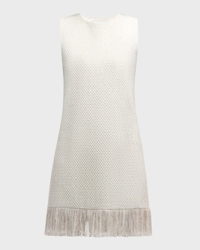 Sequined Tweed Knit Mini Dress