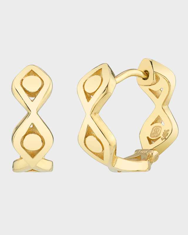 14k Evil Eye Huggie Hoop Earrings
