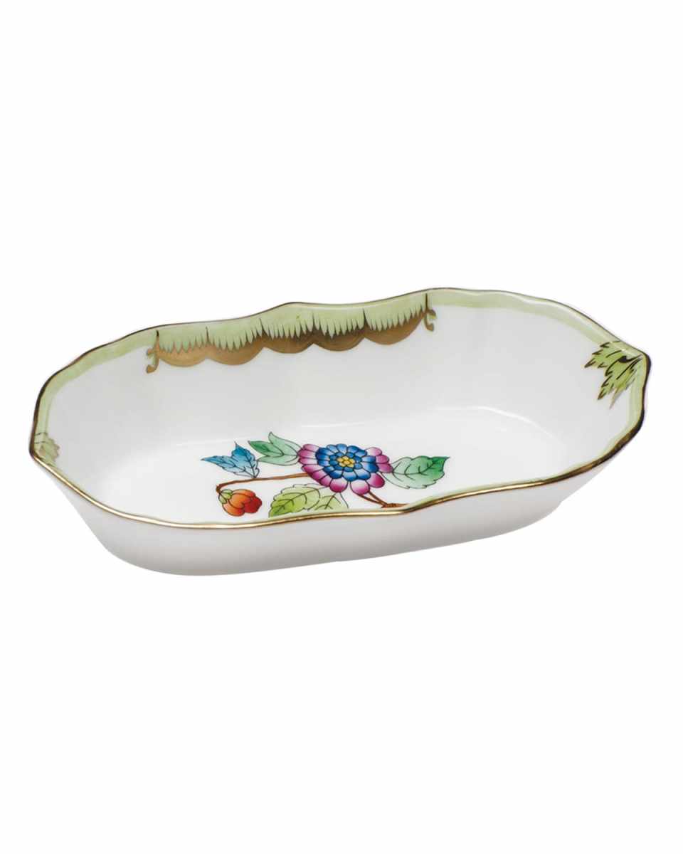 Queen Victoria Green Narrow Pin Dish
