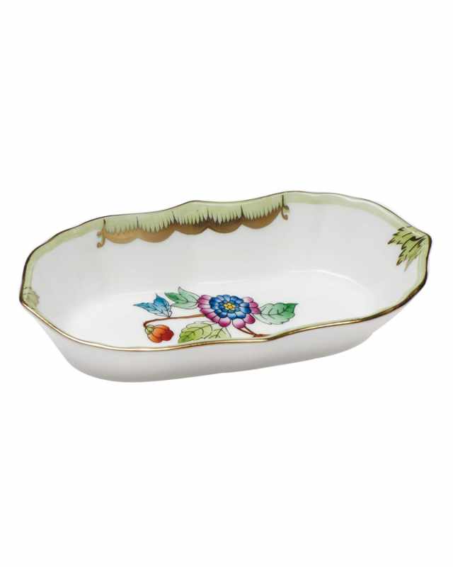 Queen Victoria Green Narrow Pin Dish