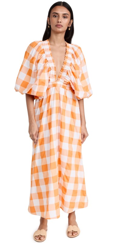 SUNDRESS Tiya Dress Big Gingham Orange