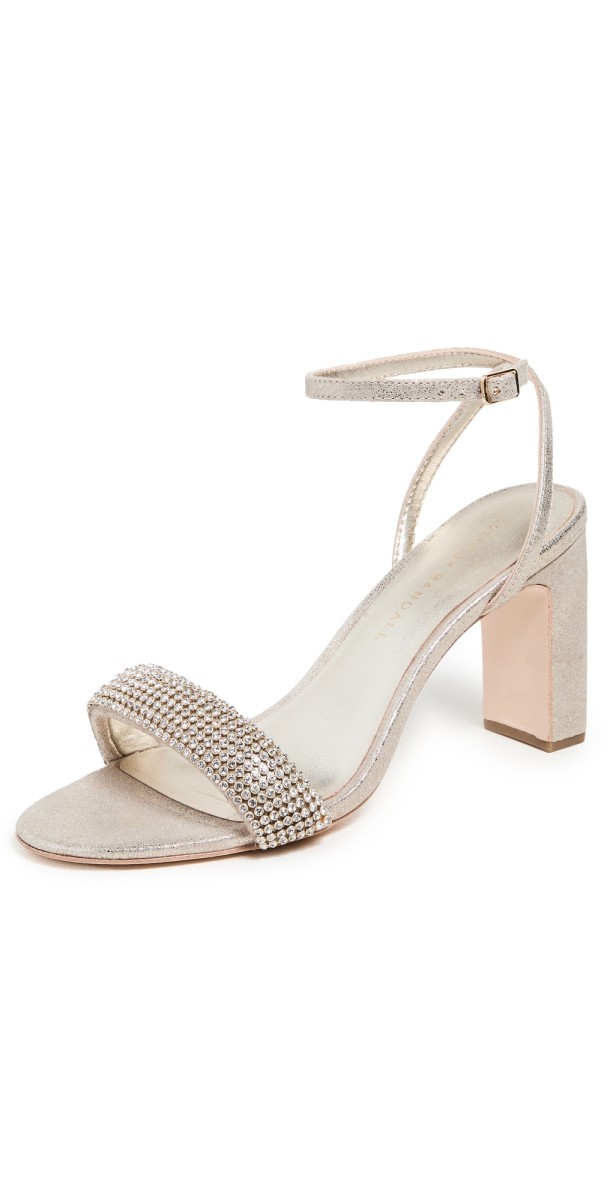 Loeffler Randall High Heel Ankle Wrap Sandals Cappuccino