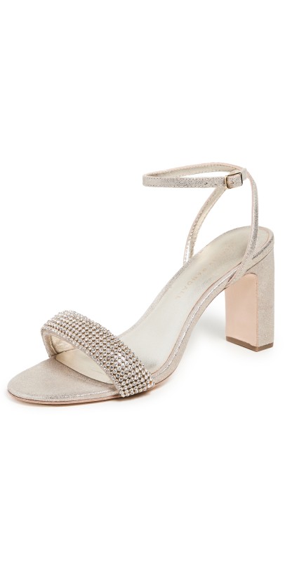 Loeffler Randall High Heel Ankle Wrap Sandals Cappuccino