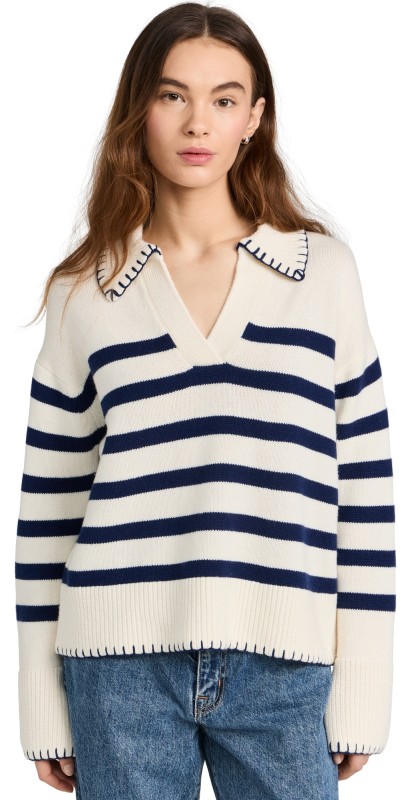 RAILS Athena Sweater Ivory Navy Stripe