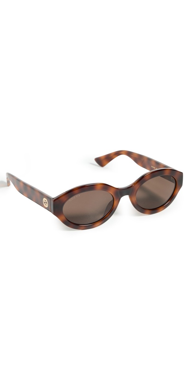 Gucci Oval Sunglasses Havana-Havana-Brow