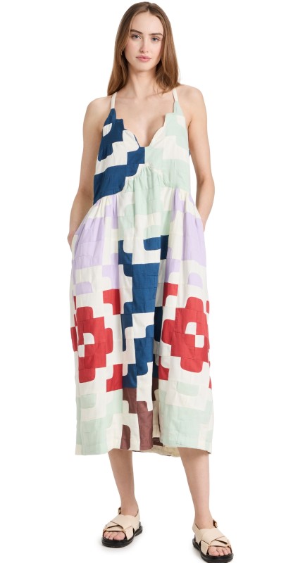 Sea Cari Patchworklip Dress Mint