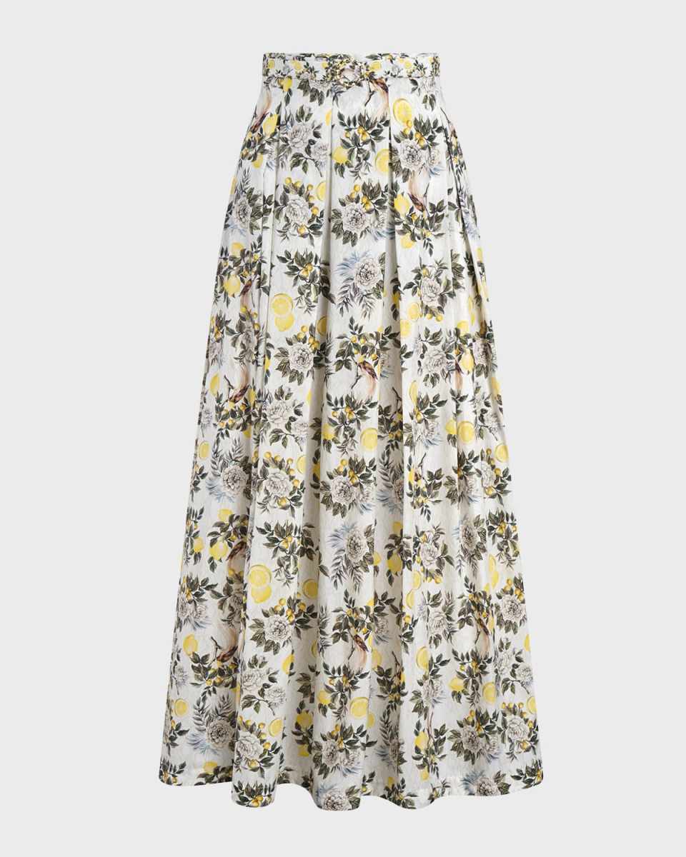 Clementine Annette Pleated Maxi Skirt