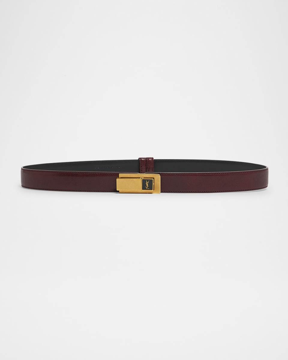 YSL Skinny Leather Belt