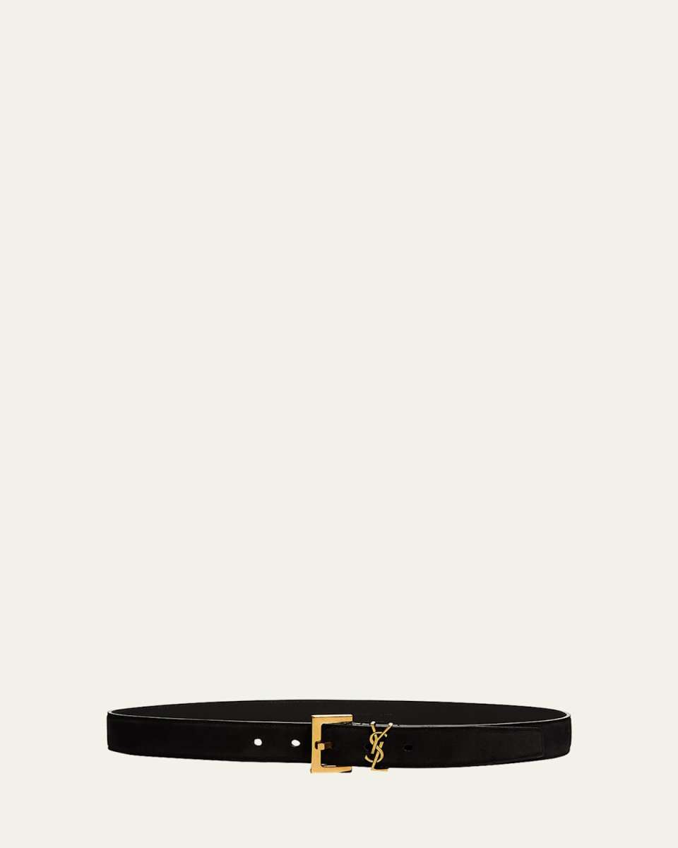 YSL Monogram Suede Belt