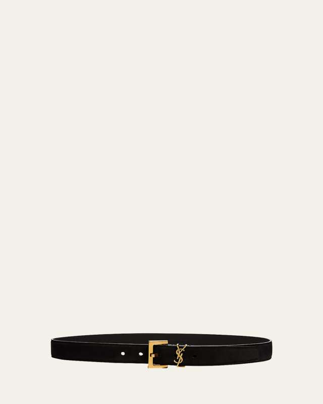 YSL Monogram Suede Belt