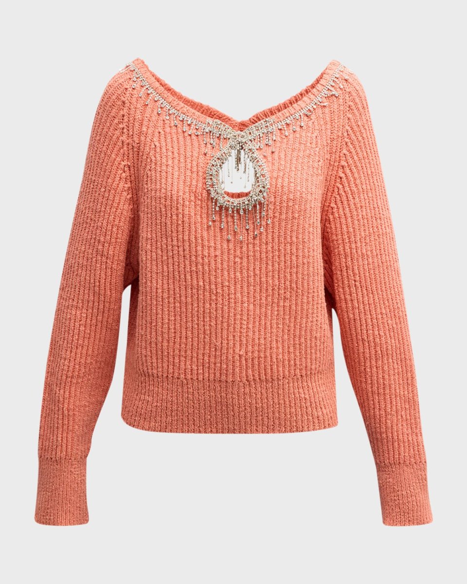 Blair Crystal Cutout Rib Sweater