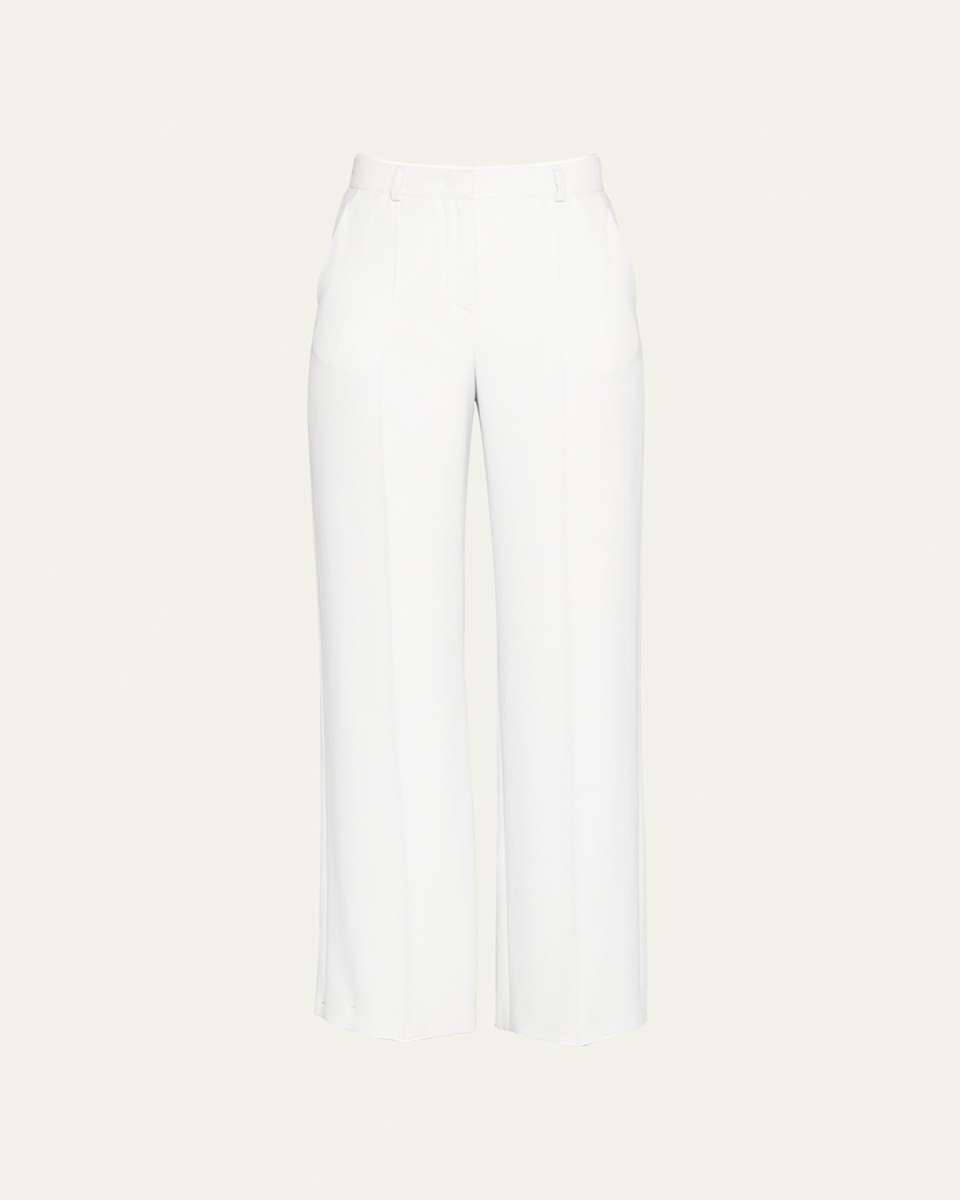 Straight-Leg Viscose Cady Trousers