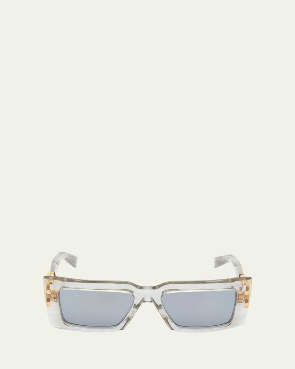 Imperial Semi-Transparent Acetate & Titanium Rectangle Sunglasses