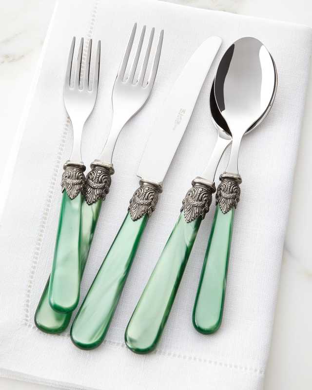 Napoleon 20-Piece Flatware Set, Green Pearl