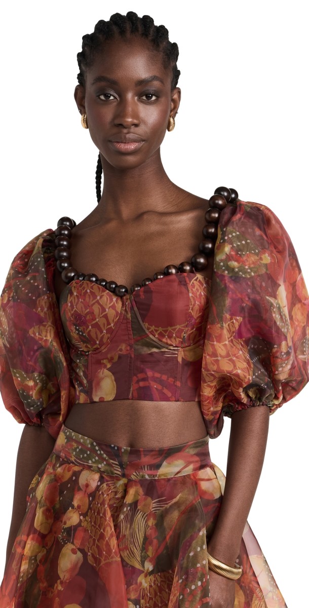 Andrea Iyamah Omma Crop Top Kola Print