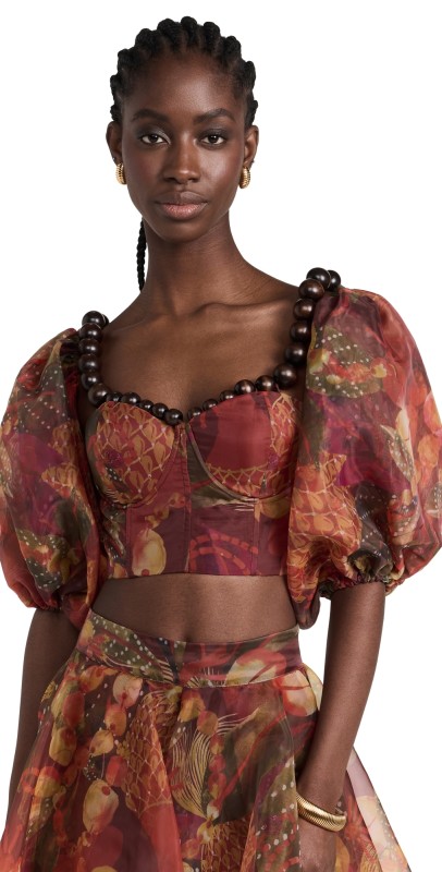 Andrea Iyamah Omma Crop Top Kola Print