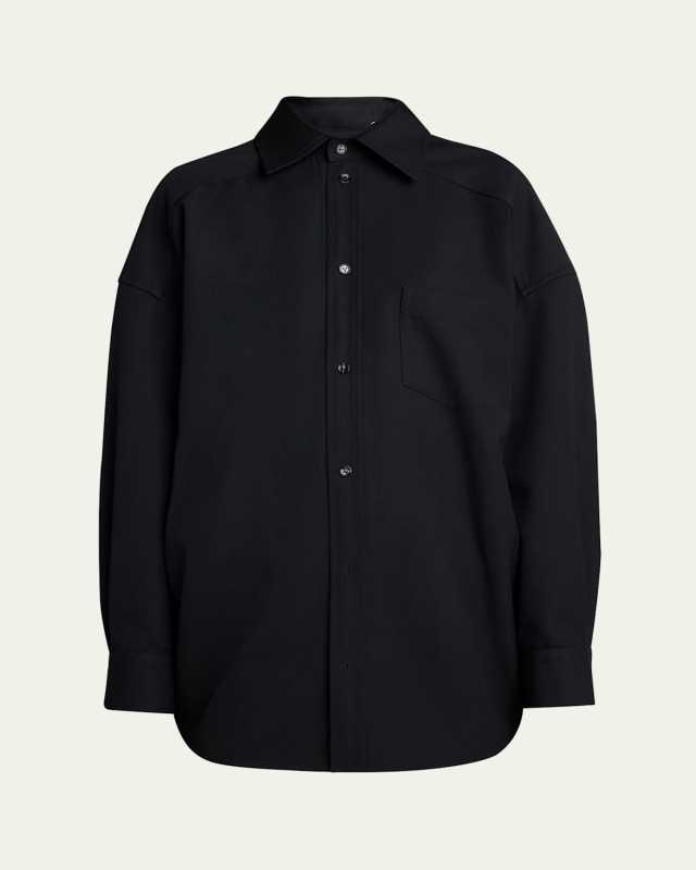 Button Down Sartorial Wool Twill Shirt