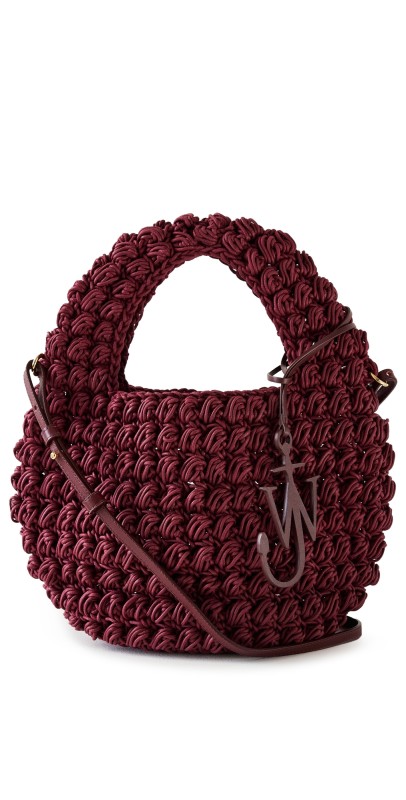 JW Anderson Popcorn Basket Bag Burgundy