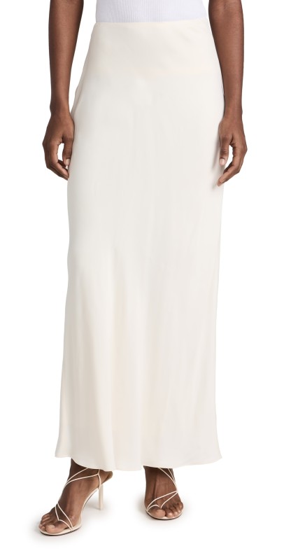 Róhe Long Satin Skirt Cream