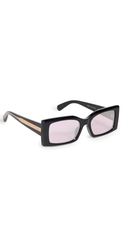 Stella McCartney Rectangular Sunglasses Shiny Black/Smoke Mirror