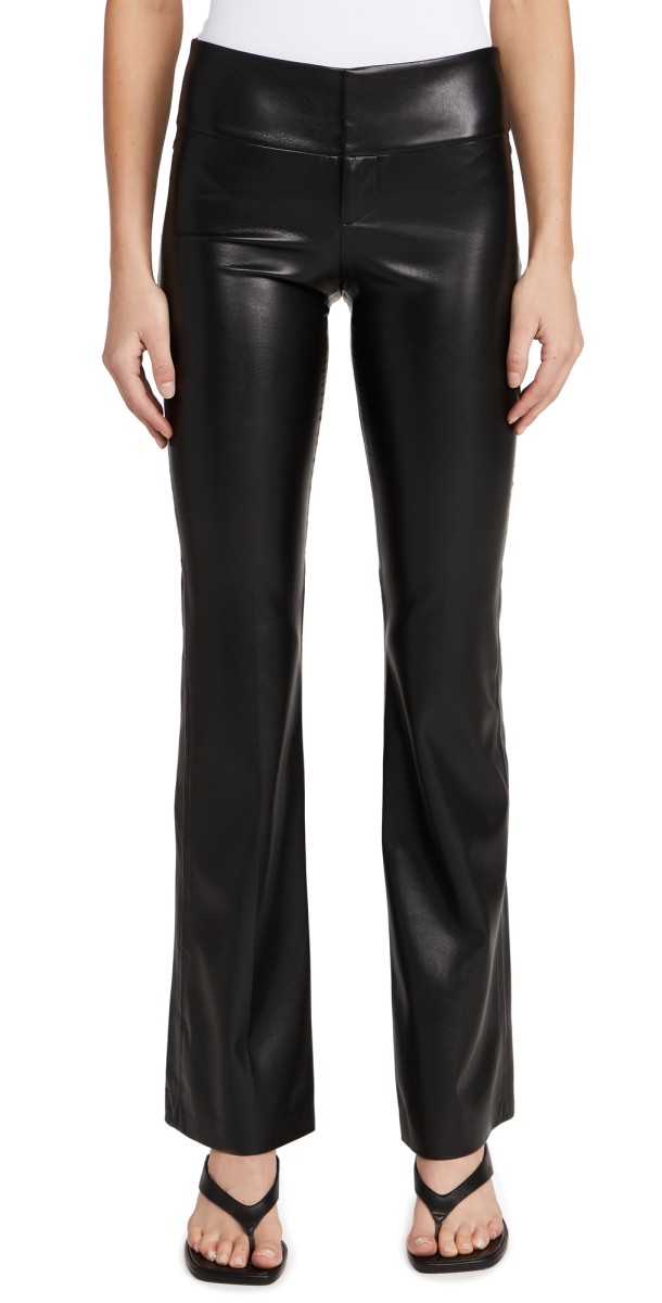 alice + olivia Olivia Vegan Leather Pants Black