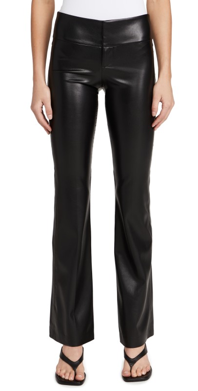 alice + olivia Olivia Vegan Leather Pants Black