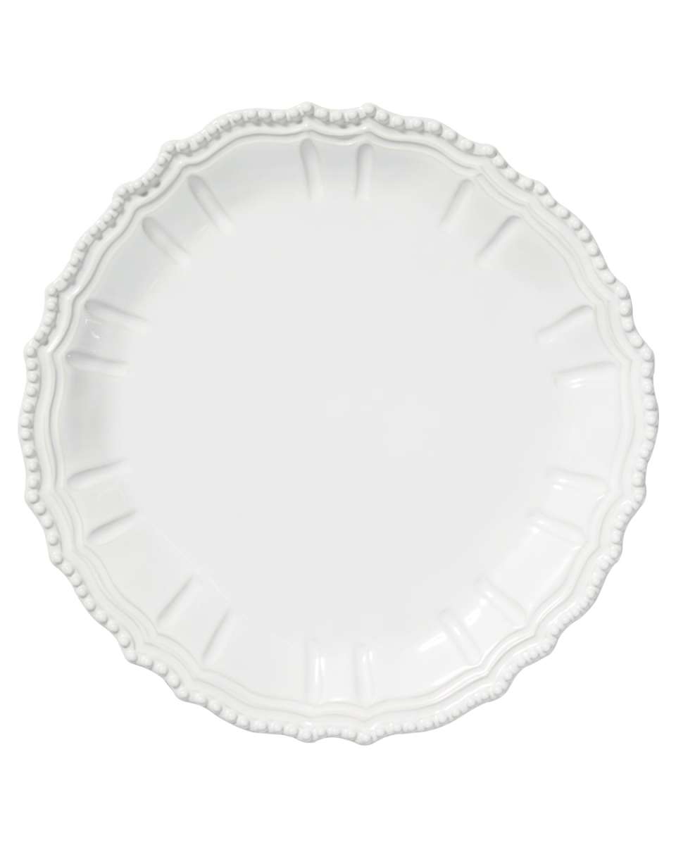 Incanto Stone Baroque Round Platter, White