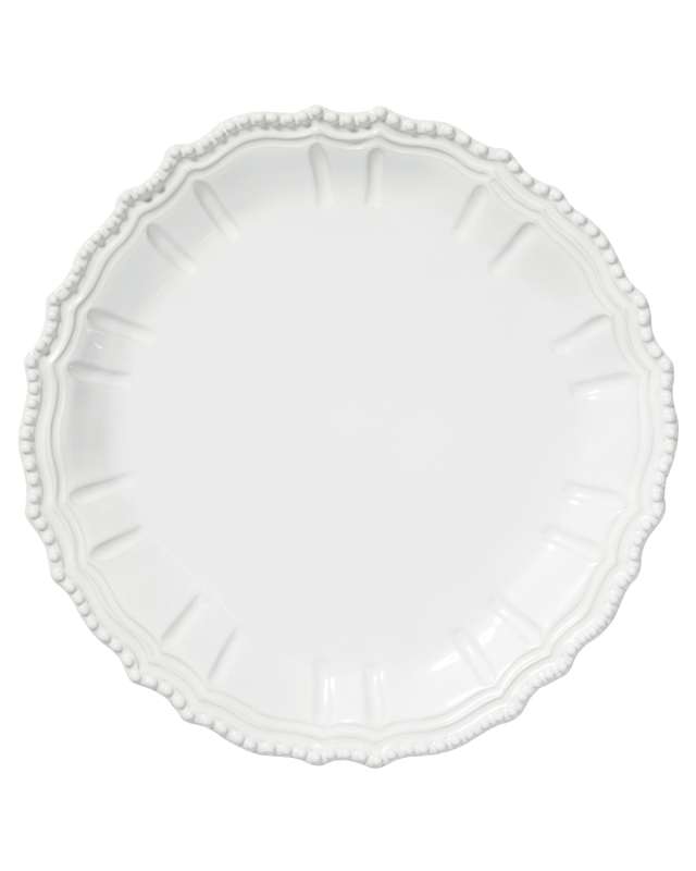 Incanto Stone Baroque Round Platter, White