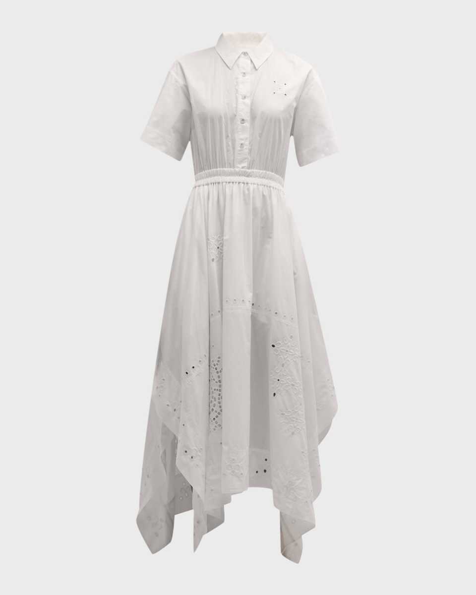 Amy Short-Sleeve Eyelet Maxi Dress
