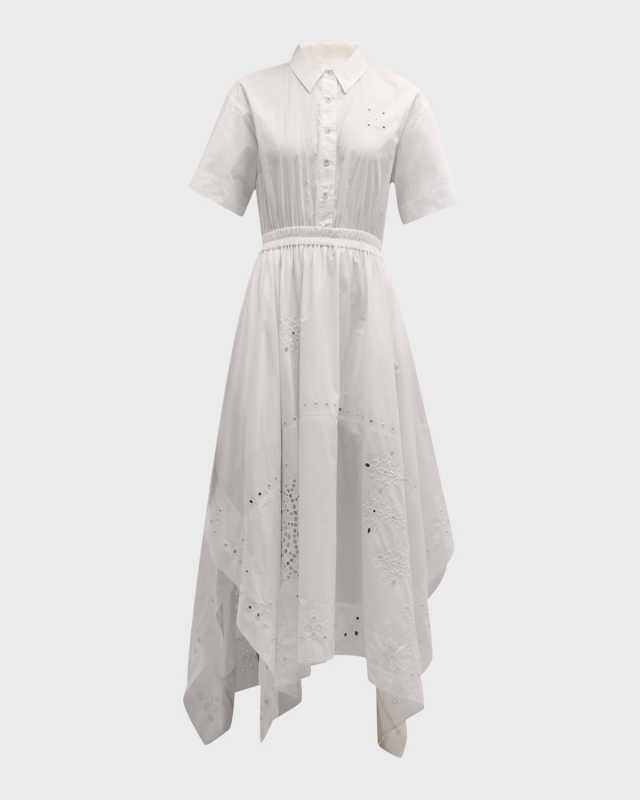 Amy Short-Sleeve Eyelet Maxi Dress