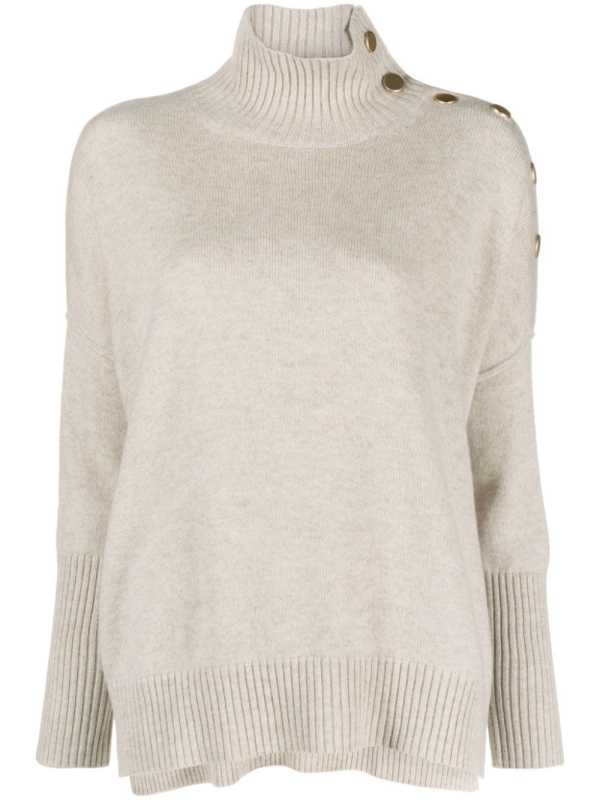 button-detail cashmere jumper