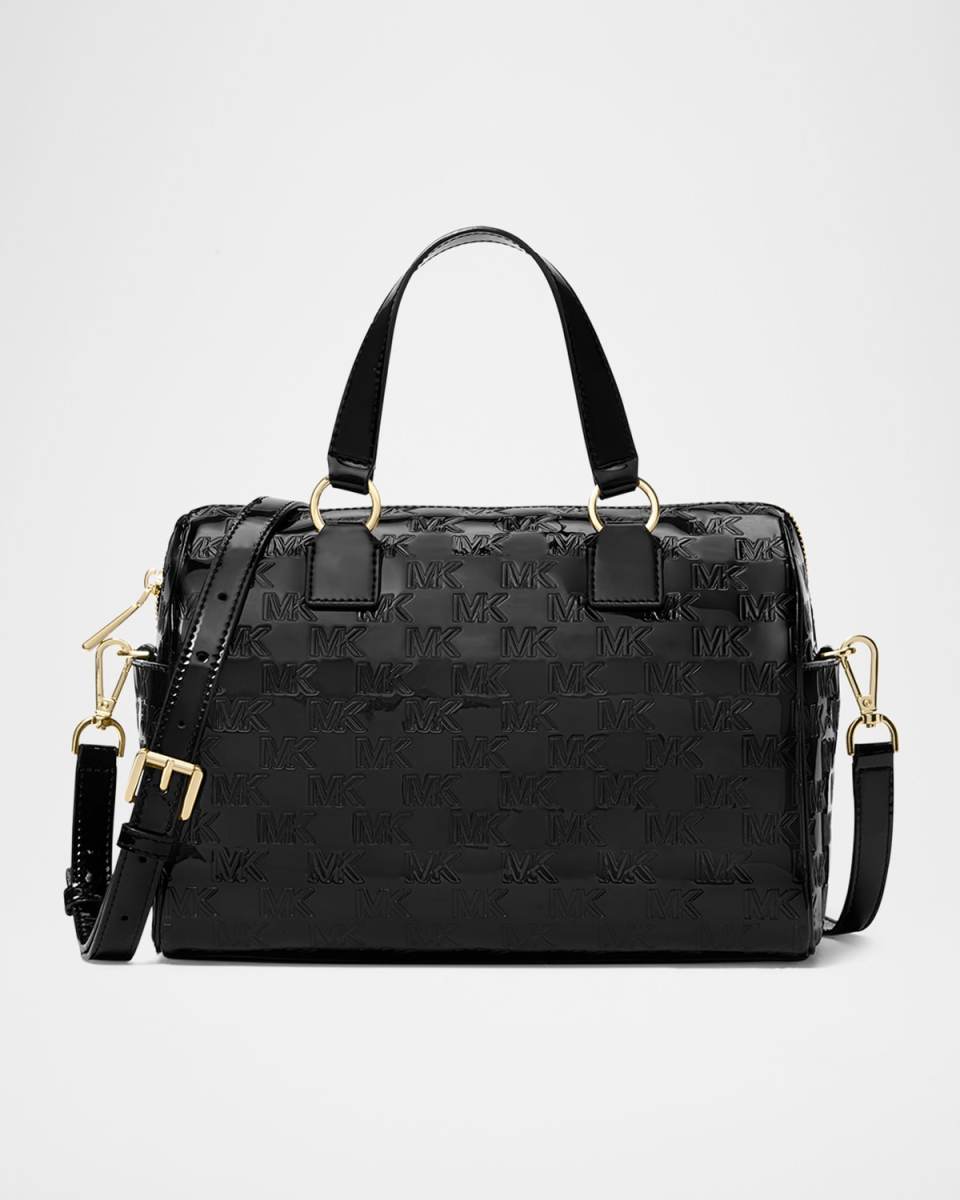 Mason Metallic Monogram Leather Shoulder Bag